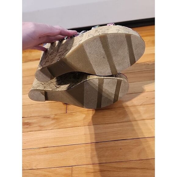 Vintage Mudd Wedge Platform Sandals Boho Hippie Y2K 90s Womens Size 9 - Picture 7 of 8